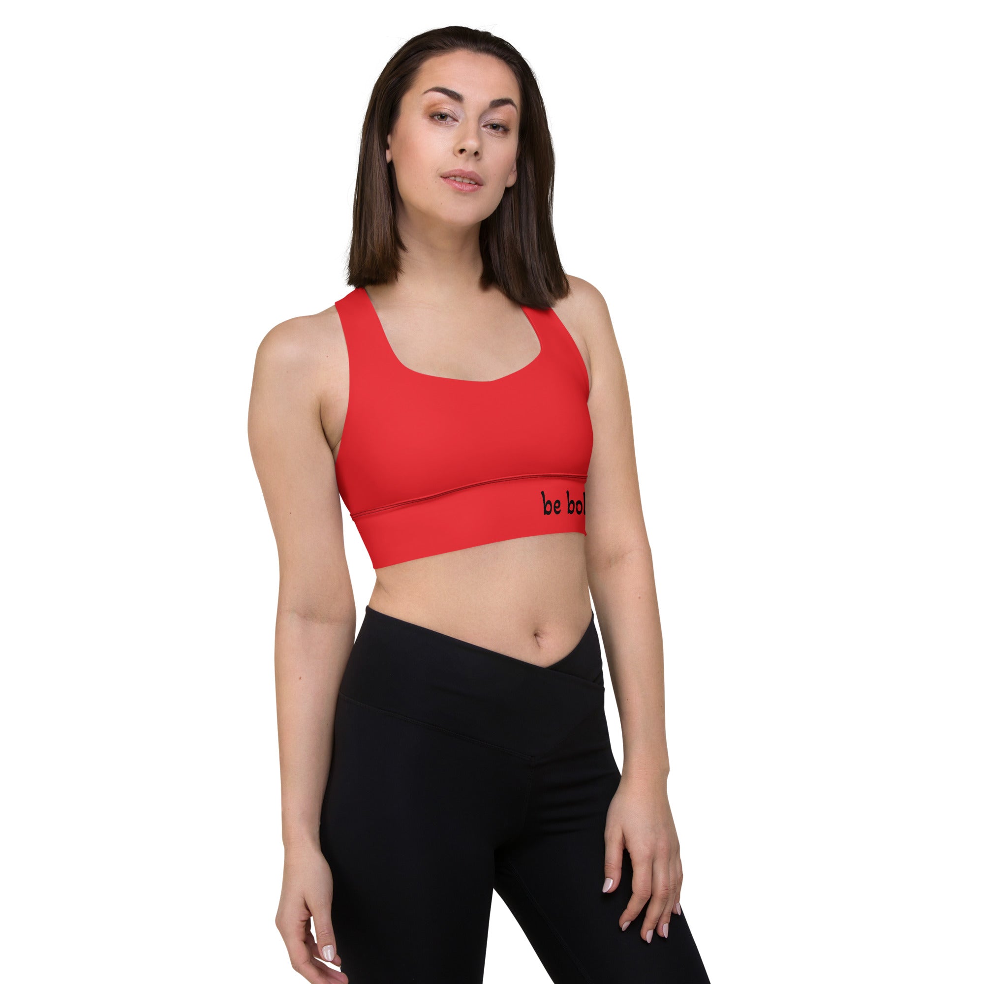 Be Bold Red Longline Sports Bra
